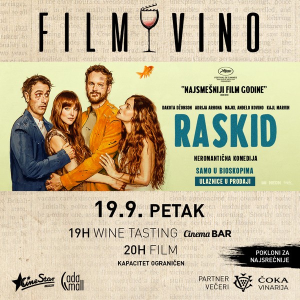 Nov bioskopski koncept FILM & VINO  stiže u Beograd – 19.09. u CineStaru uz film RASKID!