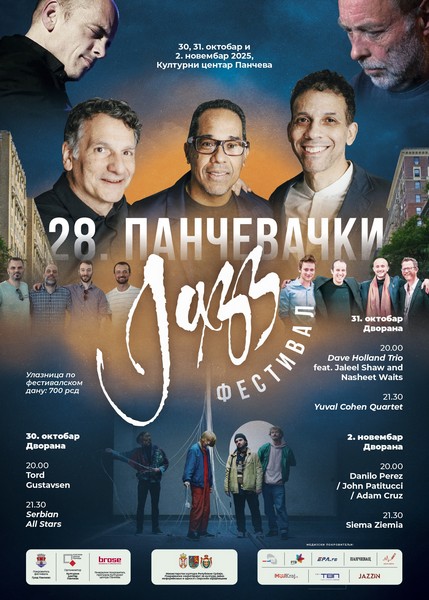Svetske džez zvezde Dave Holland, Danilo Perez i Tord Gustavsen na 28. Pančevačkom džez festivalu