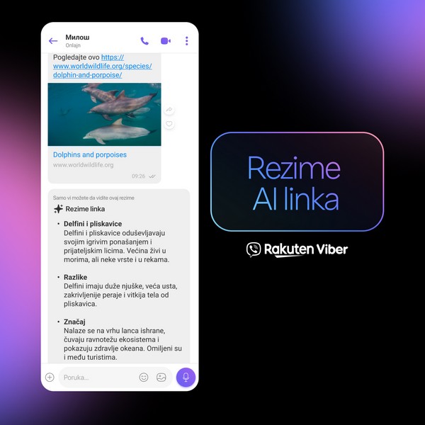 Rakuten Viber predstavlja AI rezime linkova – sažeti prikaz veb-stranice u vašem četu