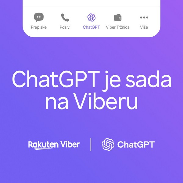 ChatGPT je sada dostupan u Viber aplikaciji zahvaljujući partnerstvu Rakuten Vibera i OpenAI za korisnike u Srbiji.