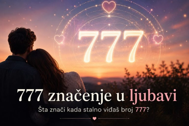 777 značenje u ljubavi – ilustracija anđeoskog broja 777 i njegovog duhovnog značenja u ljubavnim odnosima.