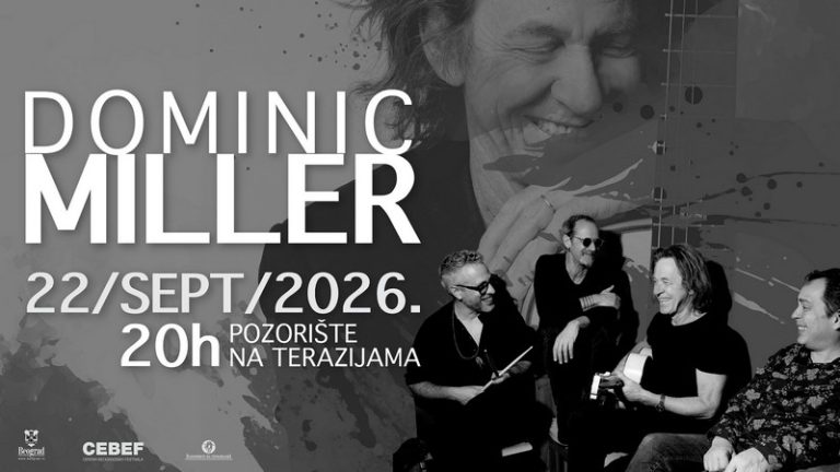 Dominik Miler (Dominic Miller) najavljuje koncert u Pozorištu na Terazijama 22. septembra 2026. godine na završnici 33. BELEF-a, uz međunarodni prateći bend.
